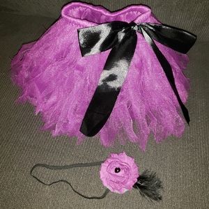 Newborn 0-3 months mesh tutu With Bow and Headband